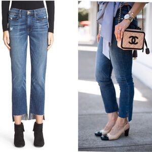 Le high skinny with a step frayed hem